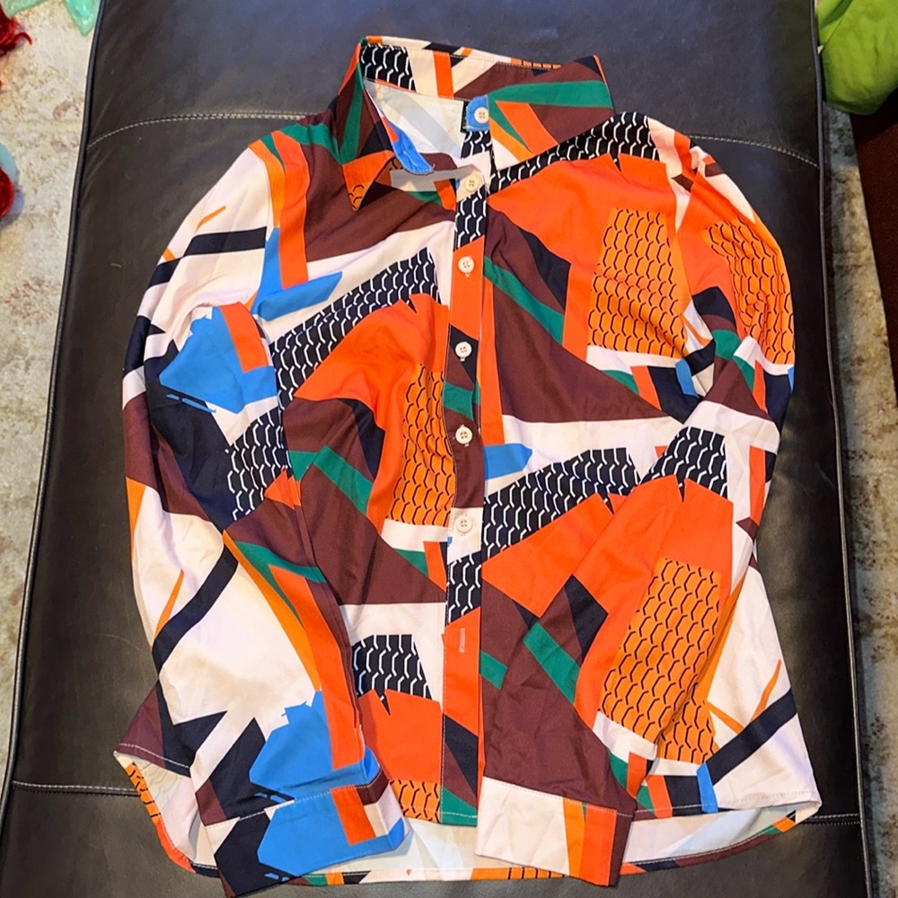 Shein button down blouse